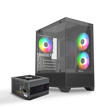 CAIXA MICRO ATX  VIDRO PT FONTE 600W
